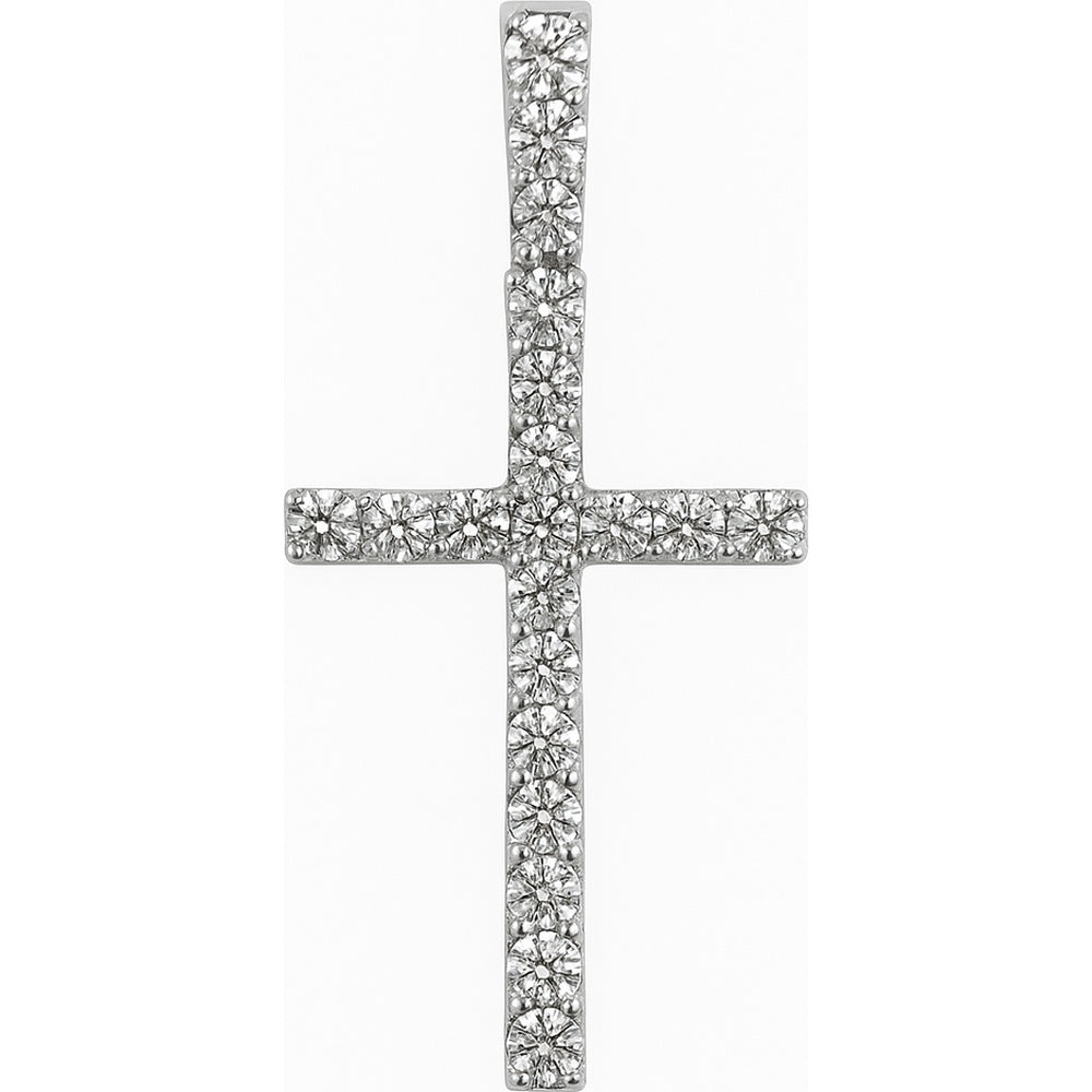 14K White Gold Pendant with Prong-Set Round Diamonds - 0.64 Carat Total Diamond Weight by Auriventus