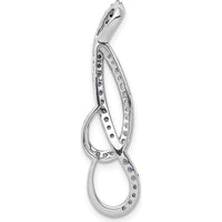 14K White Gold Pendant with Round Blue and White Diamonds - 0.25 Carat Total Diamond Weight by Monteluci Fine Jewelry