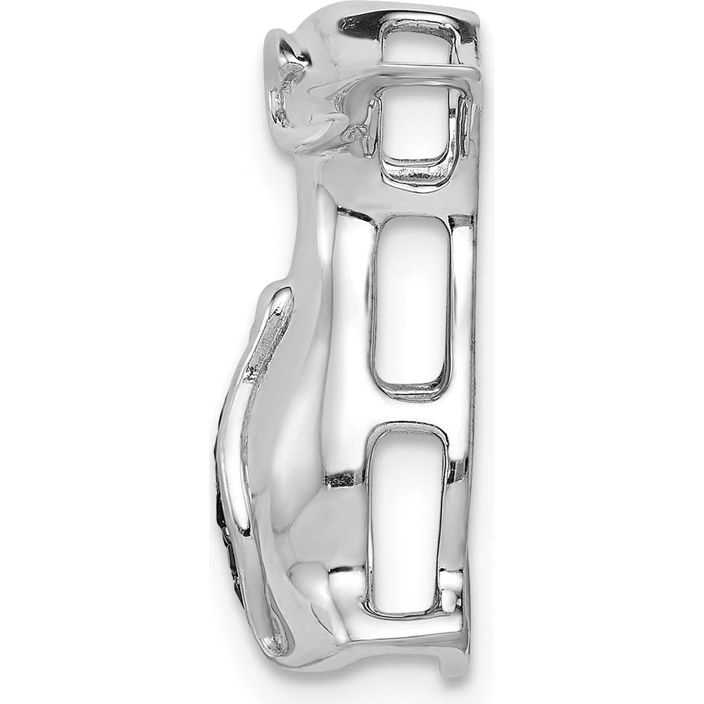 14K White Gold Penguin Charm Pendant with Round Black Diamonds - 0.017 Carat Total Diamond Weight by Monteluci Fine Jewelry