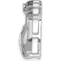14K White Gold Penguin Slide with Diamond Accents - 0.022 Carat Total Diamond Weight by Monteluci Fine Jewelry