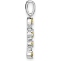 14K White Gold Peridot and Diamond Cross Pendant - 0.90 Carat Total Peridot Weight, 0.15 Carat Total Diamond Weight by Oro Pregiato