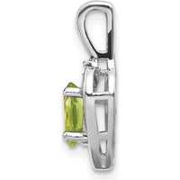 14K White Gold Peridot and Diamond Heart Pendant - 0.45 Carat Peridot, 0.007 Carat Diamond by Oro Pregiato