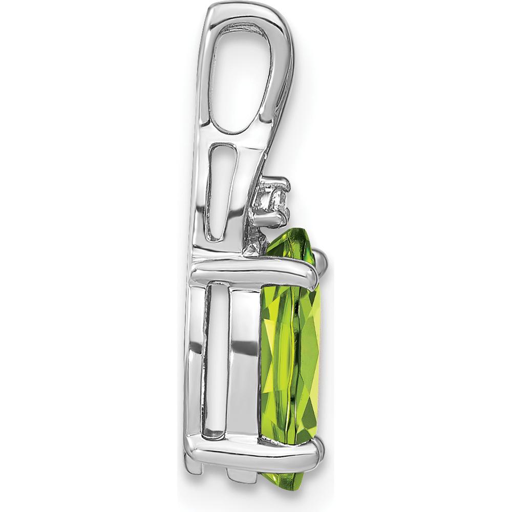14K White Gold Peridot and Diamond Pendant - 2.01 Carat Total Gem Weight by Lumare Gioia