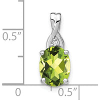 14K White Gold Peridot and Diamond Pendant - 2.01 Carat Total Gem Weight by Lumare Gioia
