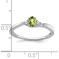 14K White Gold Peridot and Diamond Ring with 0.25 Carat Peridot and 0.02 Carat Total Diamond Weight by 0