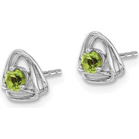 14K White Gold Peridot Post Earrings - 0.12 Carat Total Gemstone Weight by Oro Pregiato