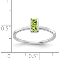 14K White Gold Peridot Princess Cut Ring - 0.34 Carat Total Peridot Weight by 0