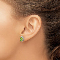 14K White Gold Peridot Stud Earrings - 1.55 Carat Total Peridot Weight by Monteluci Fine Jewelry