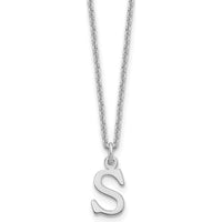 14K White Gold Personalized Cutout Letter S Initial Necklace with Rhodium Plating by Oro Pregiato