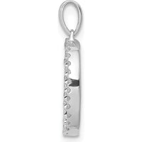 14K White Gold Personalized Diamond "D" Initial Pendant with Round Diamonds - 0.003 Carat Total Diamond Weight by Oro Pregiato