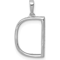 14K White Gold Personalized Diamond "D" Initial Pendant with Round Diamonds - 0.003 Carat Total Diamond Weight by Oro Pregiato