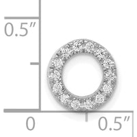 14K White Gold Personalized Diamond Letter O Initial Charm with 14 Round Diamonds - 0.01 Carat Total Diamond Weight by Oro Pregiato