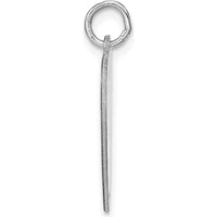 14K White Gold Personalized Heart Disc Name Charm with Satin Finish by Oro Pregiato