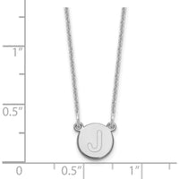 14K White Gold Personalized Initial "J" Pendant Necklace with Rhodium Plating by Oro Pregiato