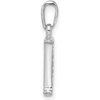 14K White Gold Personalized Letter J Pendant with 2 Round Diamonds - 0.01 Carat Total Diamond Weight by Oro Pregiato