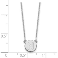 14K White Gold Personalized N Initial Pendant Necklace with Cable Chain - 18" by Oro Pregiato
