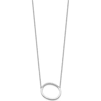 14K White Gold Personalized Sideways Diamond "O" Necklace - 0.20 Carat Total Diamond Weight by Oro Pregiato
