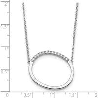 14K White Gold Personalized Sideways Diamond "O" Necklace - 0.20 Carat Total Diamond Weight by Oro Pregiato