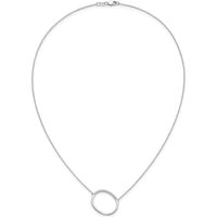 14K White Gold Personalized Sideways Diamond "O" Necklace - 0.20 Carat Total Diamond Weight by Oro Pregiato