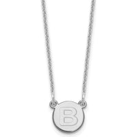 14K White Gold Personalized Tiny Circle Block Letter "B" Initial Necklace by Oro Pregiato