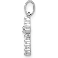 14K White Gold Petite Cross Pendant with Pavé-Set Round Diamonds - 0.10 Carat Total Diamond Weight by Monteluci Fine Jewelry