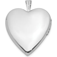 14K White Gold Pink and Green Enamel Rose I LOVE YOU Script Heart Locket - Engravable 20mm by Monteluci Fine Jewelry