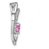 14K White Gold Pink Sapphire and Diamond Heart Pendant Necklace - 0.28 Carat Total Gem Weight by Lumare Gioia