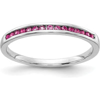 14K White Gold Pink Sapphire Channel Band - 0.15 Carat Total Gemstone Weight by 0