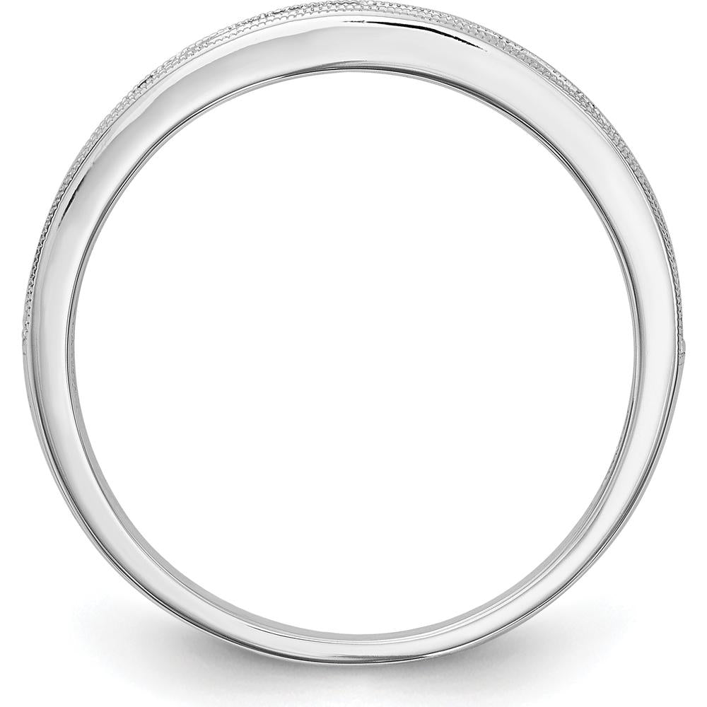 14K White Gold Pink Sapphire Channel Set Band - 0.02 Carat Total Sapphire Weight by 0
