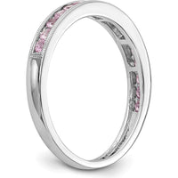 14K White Gold Pink Sapphire Channel Set Band - 0.02 Carat Total Sapphire Weight by 0