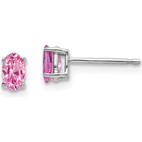 14K White Gold Pink Sapphire Stud Earrings - 0.32 Carat Total Sapphire Weight by Monteluci Fine Jewelry