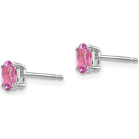 14K White Gold Pink Sapphire Stud Earrings - 0.32 Carat Total Sapphire Weight by Monteluci Fine Jewelry
