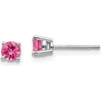 14K White Gold Pink Spinel Stud Earrings - 0.270 Carat Total Gem Weight by Monteluci Fine Jewelry