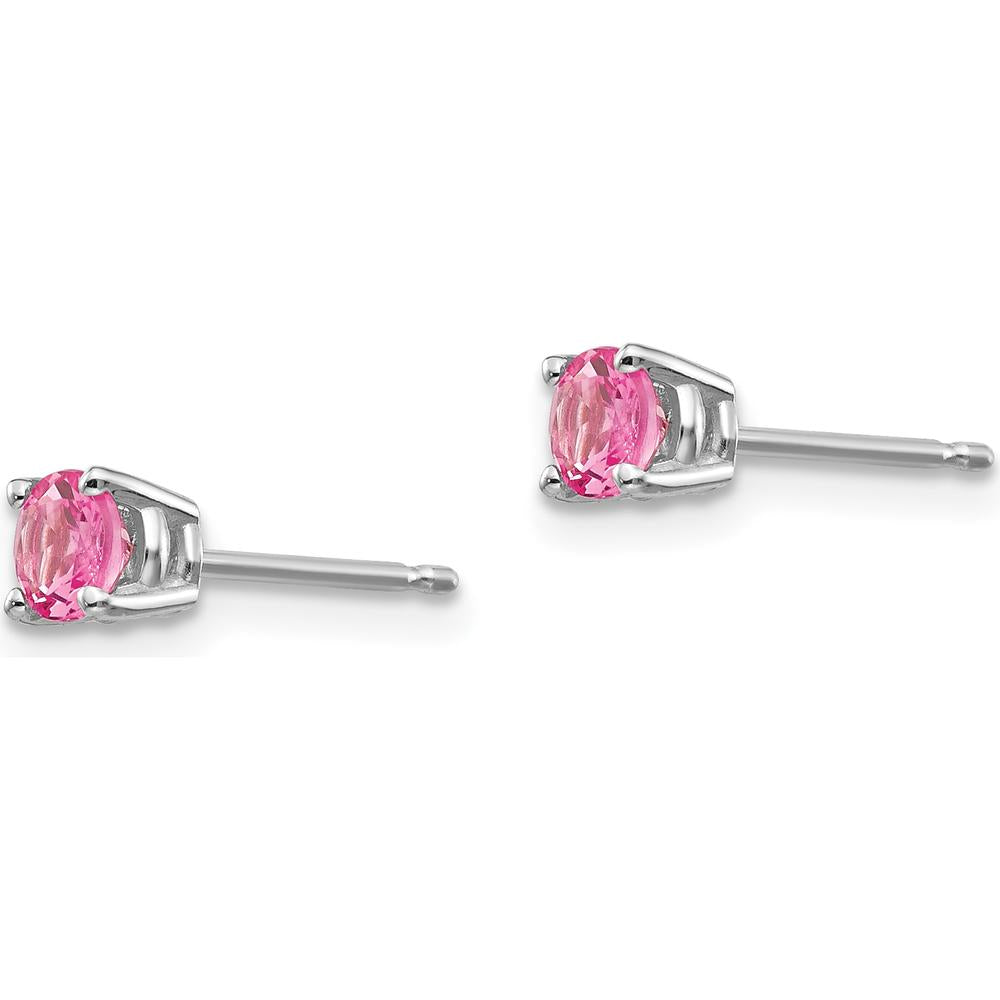 14K White Gold Pink Spinel Stud Earrings - 0.270 Carat Total Gem Weight by Monteluci Fine Jewelry