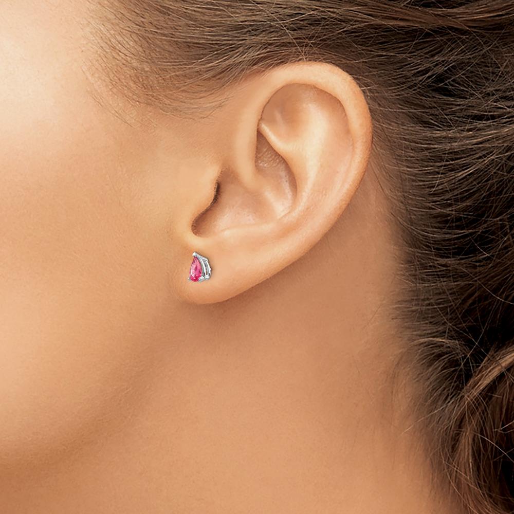 14K White Gold Pink Spinel Stud Earrings - 0.46 Carat Total Gem Weight by Monteluci Fine Jewelry