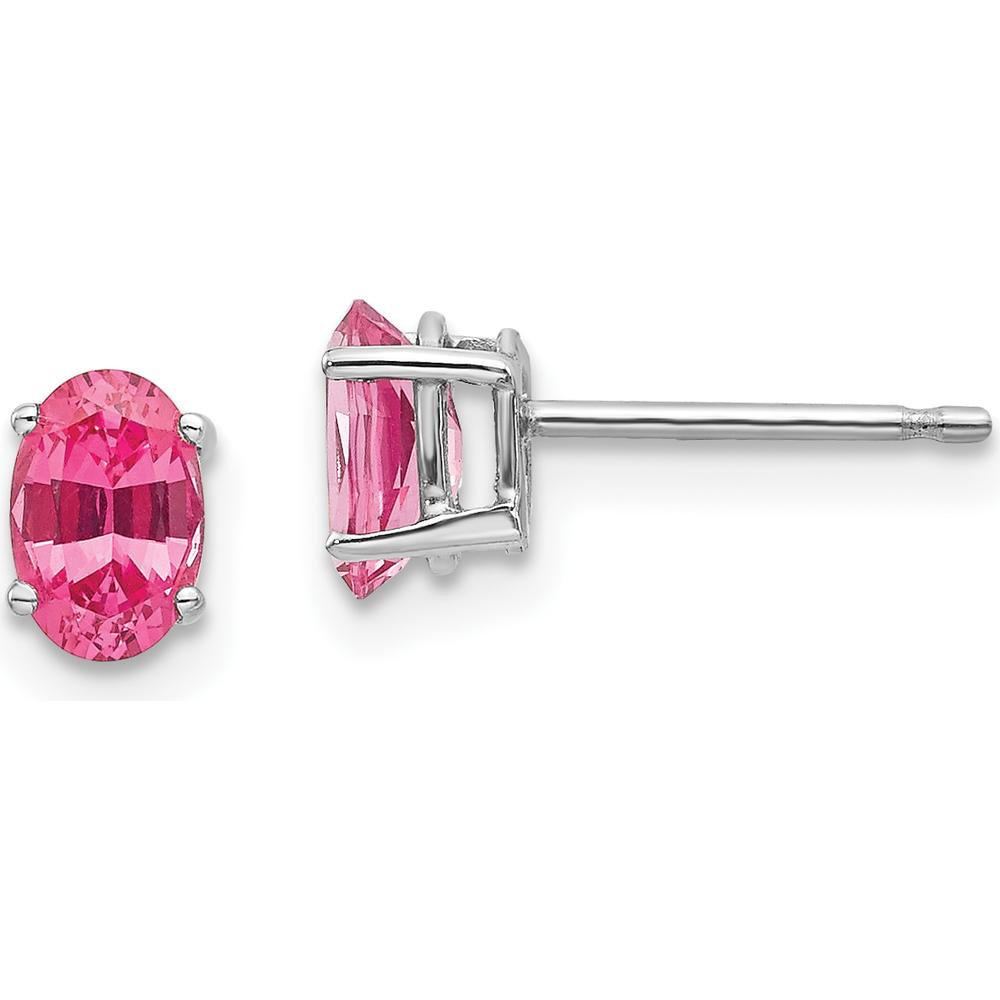 14K White Gold Pink Spinel Stud Earrings - 0.490 Carat Total Pink Spinel Weight by Monteluci Fine Jewelry
