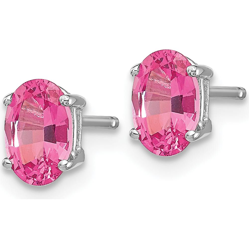 14K White Gold Pink Spinel Stud Earrings - 0.490 Carat Total Pink Spinel Weight by Monteluci Fine Jewelry