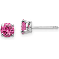 14K White Gold Pink Spinel Stud Earrings - 0.52 Carat Total Spinel Weight by Monteluci Fine Jewelry