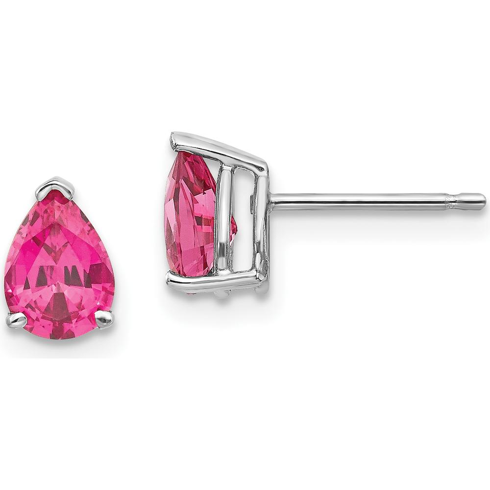 14K White Gold Pink Spinel Stud Earrings - 0.85 Carat Total Pink Spinel Weight by Monteluci Fine Jewelry