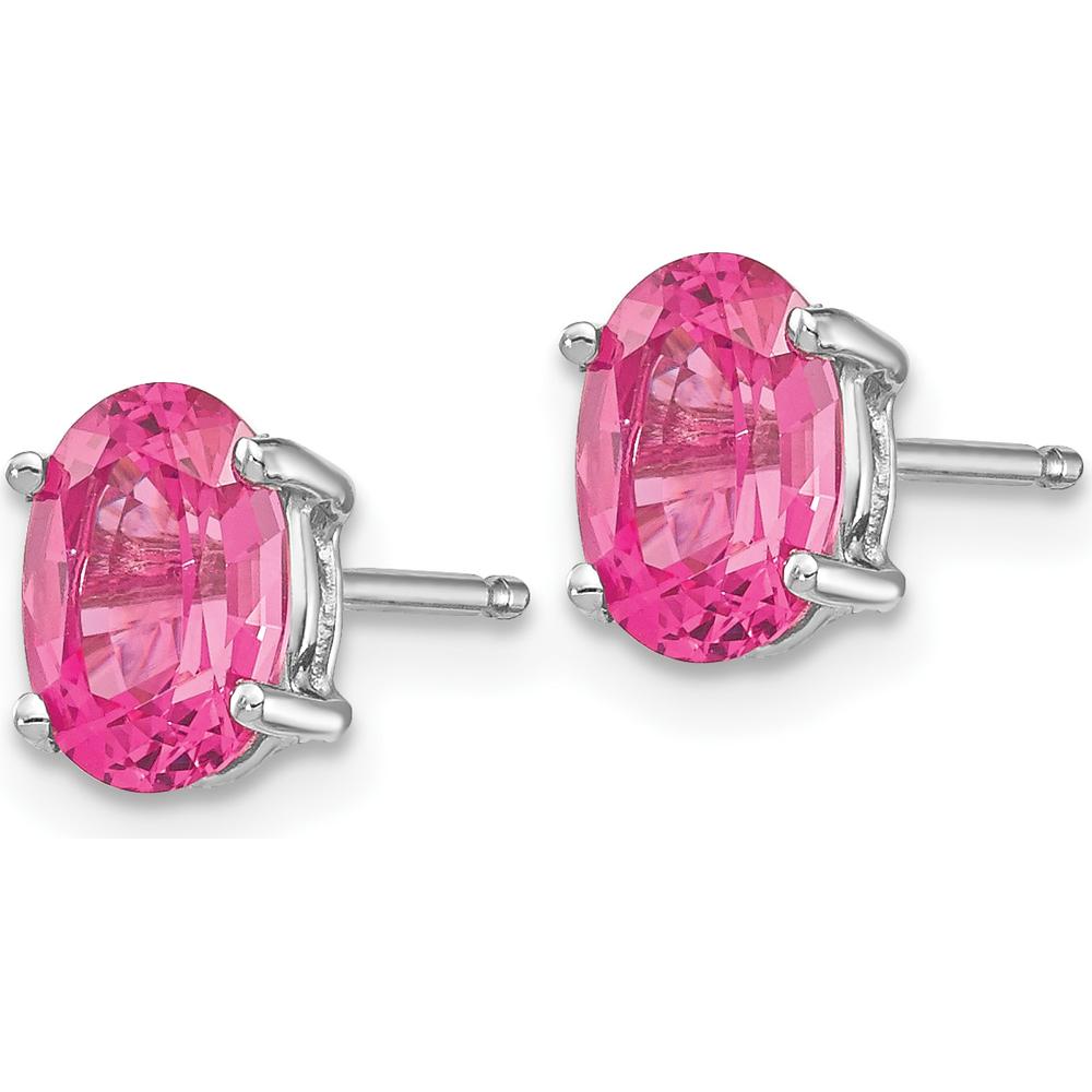 14K White Gold Pink Spinel Stud Earrings - 0.88 Carat Total Spinel Weight by Monteluci Fine Jewelry