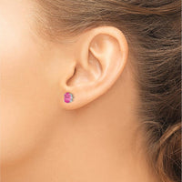 14K White Gold Pink Spinel Stud Earrings - 0.88 Carat Total Spinel Weight by Monteluci Fine Jewelry