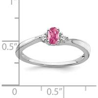 14K White Gold Pink Tourmaline and Diamond Ring - 0.34 Carat Pink Tourmaline, 0.04 Carat Diamonds by 0