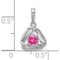 14K White Gold Pink Tourmaline Triangle Pendant - 0.25 Carat Pink Tourmaline by Oro Pregiato