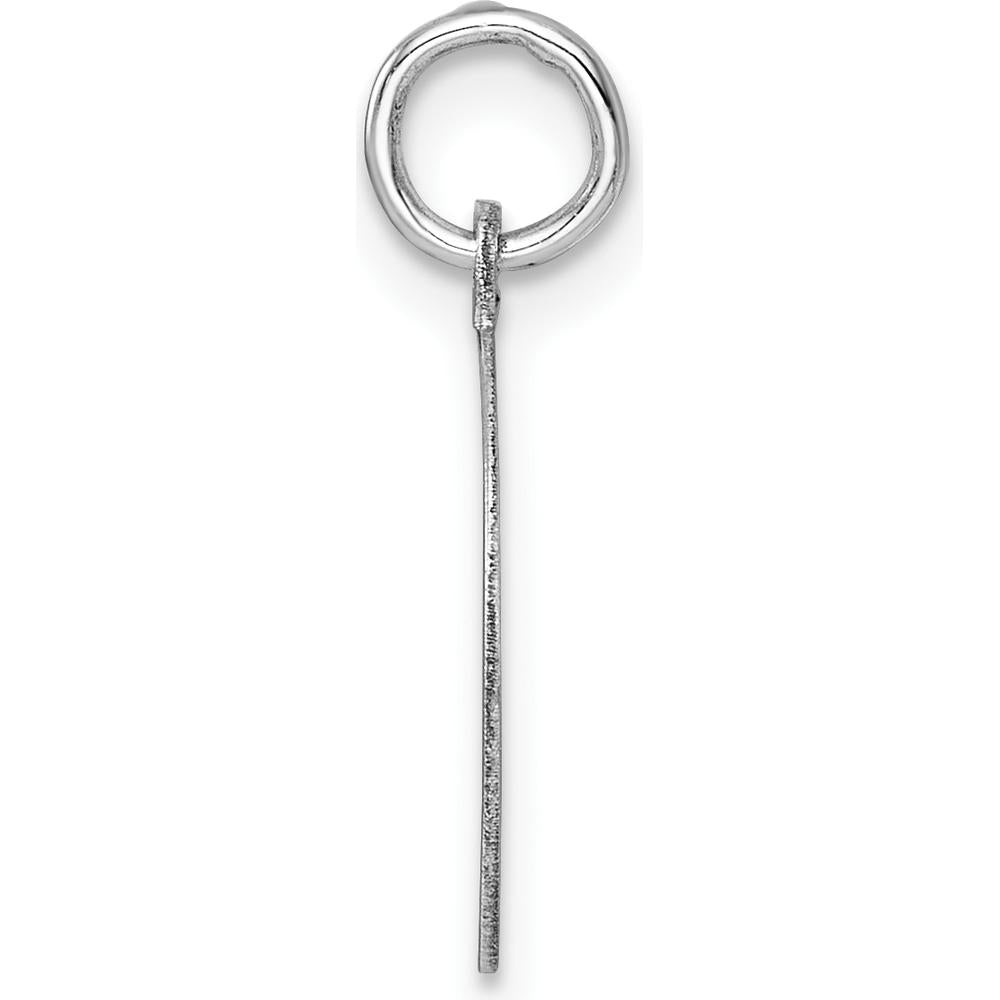 14K White Gold Plain Circular Engravable Disc Charm Pendant by Oro Pregiato