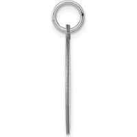 14K White Gold Plain Engravable Disc Charm Pendant - Polished Finish by Oro Pregiato