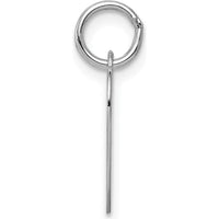 14K White Gold Plain Engravable Heart Charm Pendant - Polished Finish by Oro Pregiato