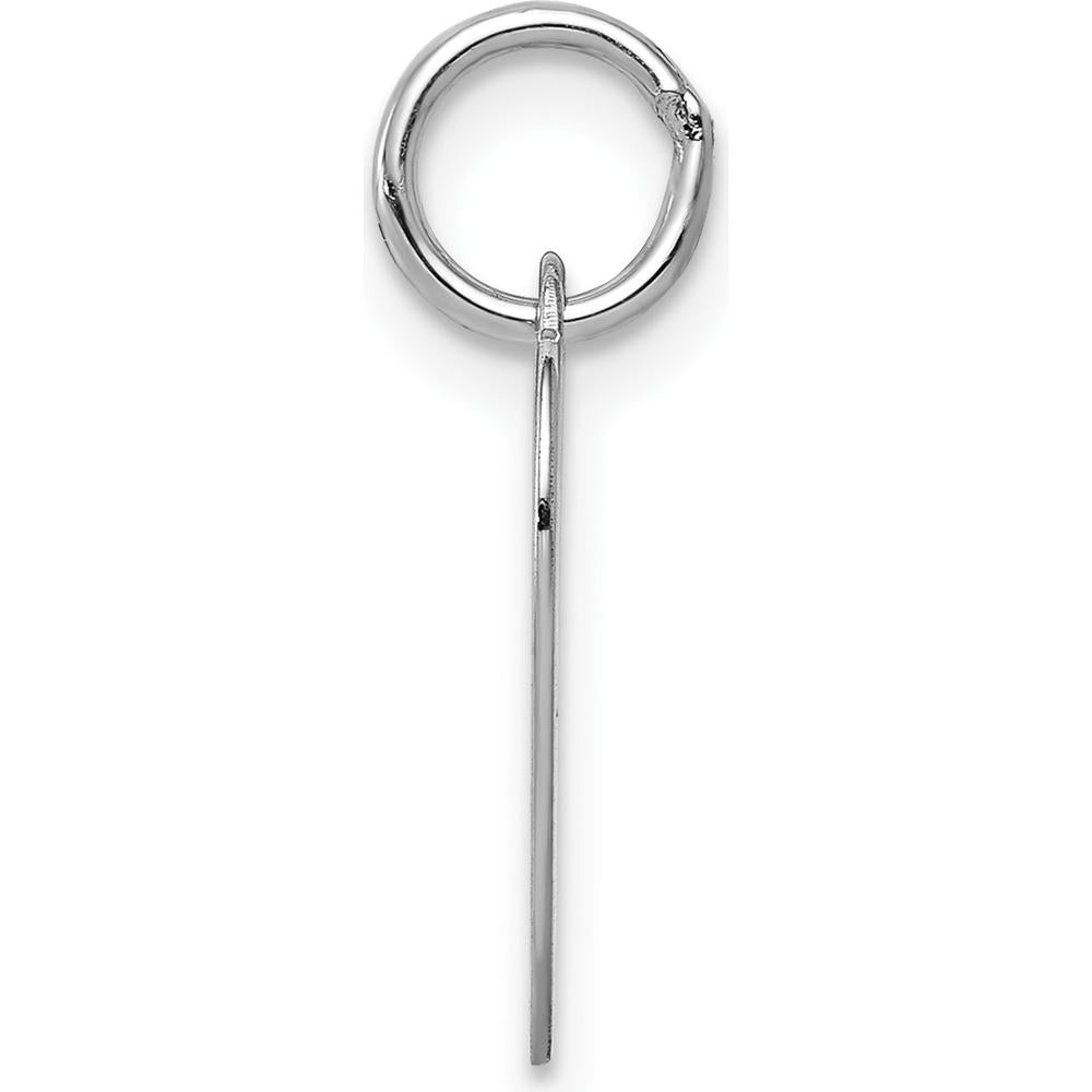 14K White Gold Plain Engravable Heart Charm Pendant - Polished Finish by Oro Pregiato