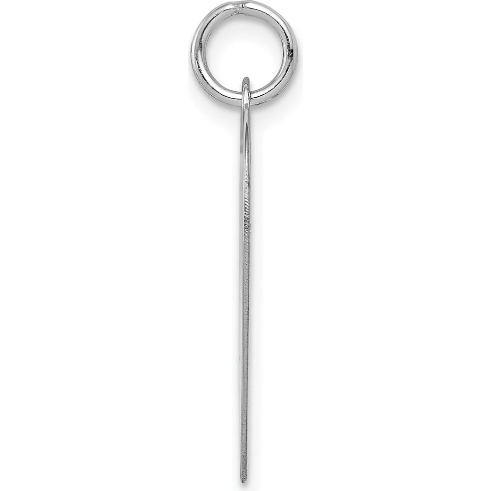 14K White Gold Plain Engravable Heart Charm with Polished Finish - 27mm Length by Oro Pregiato