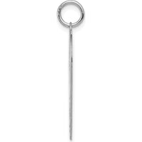 14K White Gold Plain Engravable Heart Charm with Polished Finish - 30mm Length by Oro Pregiato