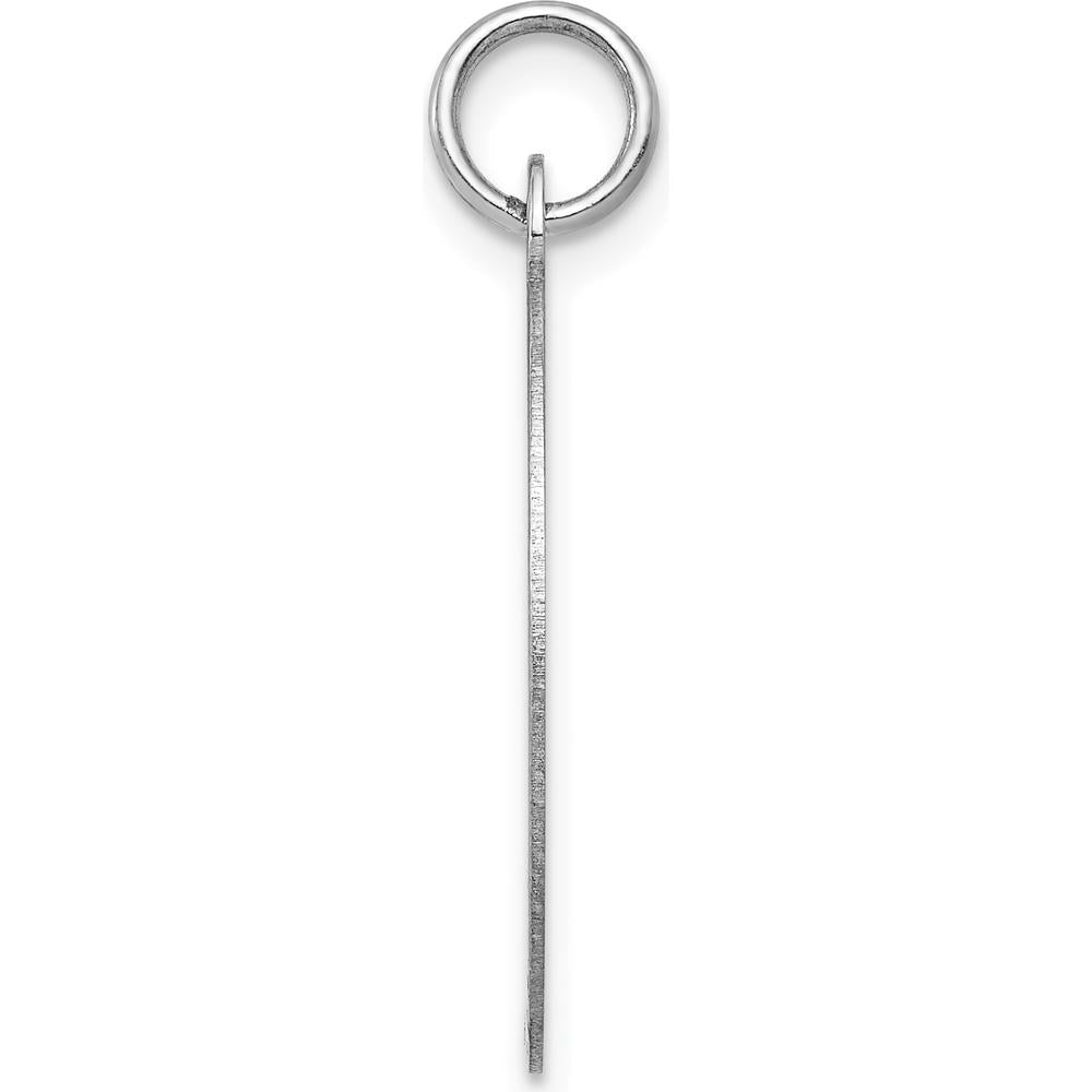 14K White Gold Plain Engravable Oval Disc Charm with Polished Finish by Oro Pregiato